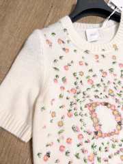 Uubags Dior Short-Sleeved Embroidered Sweater Multicolor Daisy Garden Cashmere Knit - 2