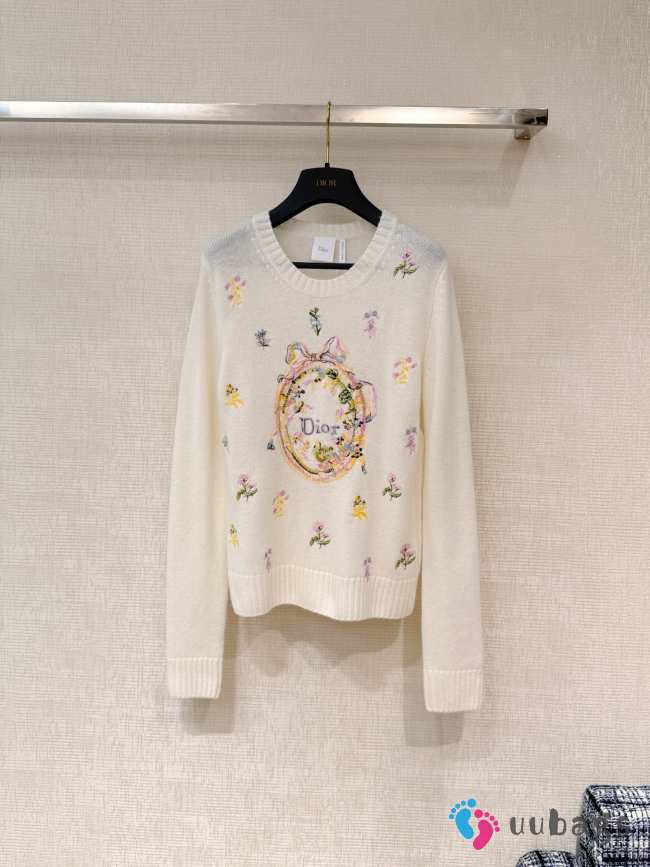 Uubags Dior Long-Sleeved Embroidered Sweater - 1