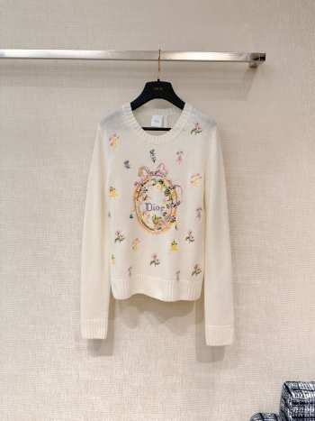 Uubags Dior Long-Sleeved Embroidered Sweater
