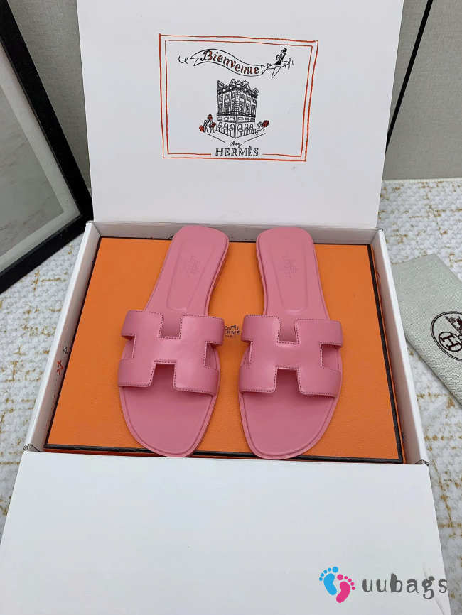 Uubags Hermes Oran Sandal In Rose Pink - 1