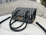 Uubags Dior Small Boston Bag in Blue Oblique Jacquard 25x16x12cm - 6