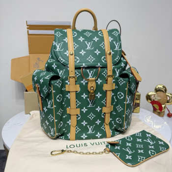 Uubags Louis Vuitton Christopher PM Backpack in Green Monogram Canvas 38x44x12.5cm