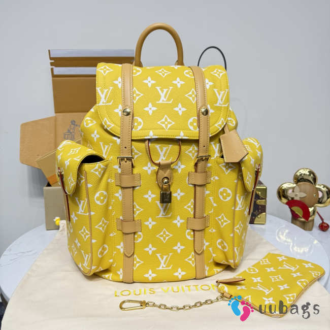 Uubags Louis Vuitton Christopher PM Backpack in Yellow Monogram Canvas 38x44x12.5cm - 1