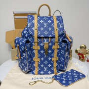 Uubags Louis Vuitton Christopher PM Backpack in Blue Monogram Canvas 38x44x12.5cm - 1