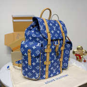 Uubags Louis Vuitton Christopher PM Backpack in Blue Monogram Canvas 38x44x12.5cm - 6