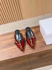 Uubags Balmain Sync Patent Leather Mules In Burgundy 4.5cm - 5