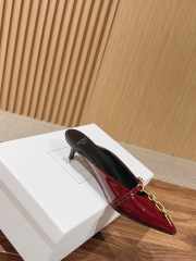 Uubags Balmain Sync Patent Leather Mules In Burgundy 4.5cm - 4