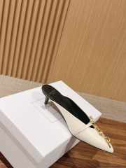 Uubags Balmain Sync Patent Leather Mules In White 4.5cm - 5