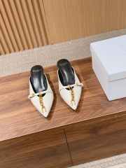 Uubags Balmain Sync Patent Leather Mules In White 4.5cm - 6