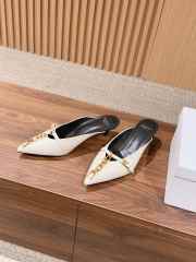 Uubags Balmain Sync Patent Leather Mules In White 4.5cm - 3