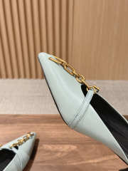 Uubags Balmain Sync Patent Leather Mules In Mint Green 4.5cm - 6