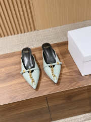 Uubags Balmain Sync Patent Leather Mules In Mint Green 4.5cm - 5