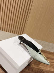 Uubags Balmain Sync Patent Leather Mules In Mint Green 4.5cm - 4