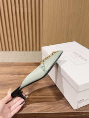 Uubags Balmain Sync Patent Leather Mules In Mint Green 4.5cm - 3