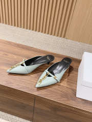 Uubags Balmain Sync Patent Leather Mules In Mint Green 4.5cm - 2