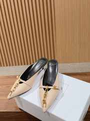 Uubags Balmain Sync Patent Leather Mules In Light Beige 4.5cm - 1