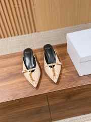 Uubags Balmain Sync Patent Leather Mules In Light Beige 4.5cm - 6