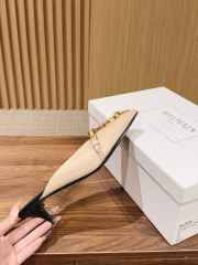 Uubags Balmain Sync Patent Leather Mules In Light Beige 4.5cm - 5