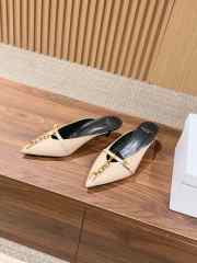 Uubags Balmain Sync Patent Leather Mules In Light Beige 4.5cm - 3
