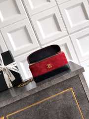 Uubags Chanel Vanity With Chain Suede Calfskin, Shiny Lambskin & Gold-Tone Metal In Red & Black 17x19.5x5cm - 5