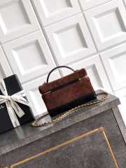 Uubags Chanel Vanity With Chain Suede Calfskin, Shiny Lambskin & Gold-Tone Metal In Dark Brown & Black 17x19.5x5cm - 6
