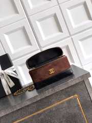 Uubags Chanel Vanity With Chain Suede Calfskin, Shiny Lambskin & Gold-Tone Metal In Dark Brown & Black 17x19.5x5cm - 3