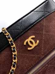 Uubags Chanel Vanity With Chain Suede Calfskin, Shiny Lambskin & Gold-Tone Metal In Dark Brown & Black 17x19.5x5cm - 2