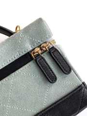 Uubags Chanel Vanity With Chain Suede Calfskin, Shiny Lambskin & Gold-Tone Metal In Light Blue & Black 17x19.5x5cm - 3