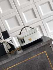 Uubags Chanel Vanity With Chain Suede Calfskin, Shiny Lambskin & Gold-Tone Metal In Light Grey & Black 17x19.5x5cm - 1