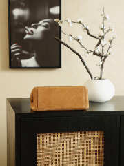 Uubags Chanel 19 Flap Bag in Caramel Brown Quilted Suede with Gold-Tone Hardware 14x22x10cm - 3