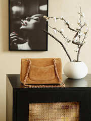 Uubags Chanel 19 Flap Bag in Caramel Brown Quilted Suede with Gold-Tone Hardware 14x22x10cm - 2