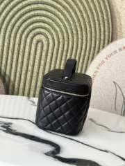Uubags Chanel Vanity Black Leather Top Handle Bag 20x13x15cm - 6