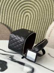 Uubags Chanel Vanity Black Leather Top Handle Bag 20x13x15cm - 5