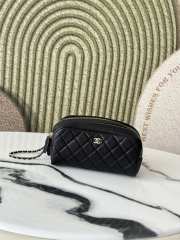 Uubags Chanel Black Cosmetic Bag With Caviar Leather 18x9x9cm - 1