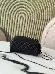 Uubags Chanel Black Cosmetic Bag With Caviar Leather 18x9x9cm - 6