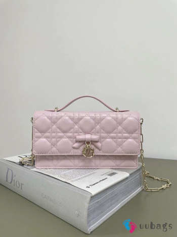 New Arrivals 2026 My Dior Mini Bag Rose Soupir Cannage Lambskin 21x11.5x4.5cm