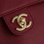 New Arrivals 2026 Chanel Large flap-top handbag with grained calfskin & silver-plated metal in dark red wine 26x38.5x11cm - 2
