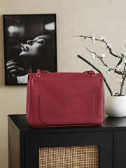 New Arrivals 2026 Chanel Large flap-top handbag with grained calfskin & silver-plated metal in dark red wine 26x38.5x11cm - 3