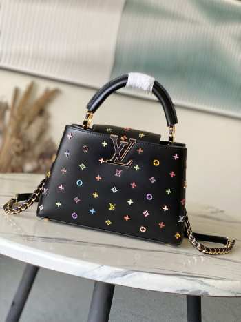 Uubags Louis Vuitton M27637 LV x TM Capucines BB Bag In Black 27x18x9cm