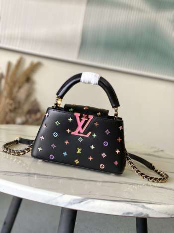Uubags Louis Vuitton M27636 LV x TM Capucines East-West Mini In Black 22x12x8cm