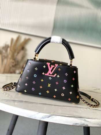 Uubags Louis Vuitton M27636 LV x TM Capucines East-West In Black 26.5x14x8cm
