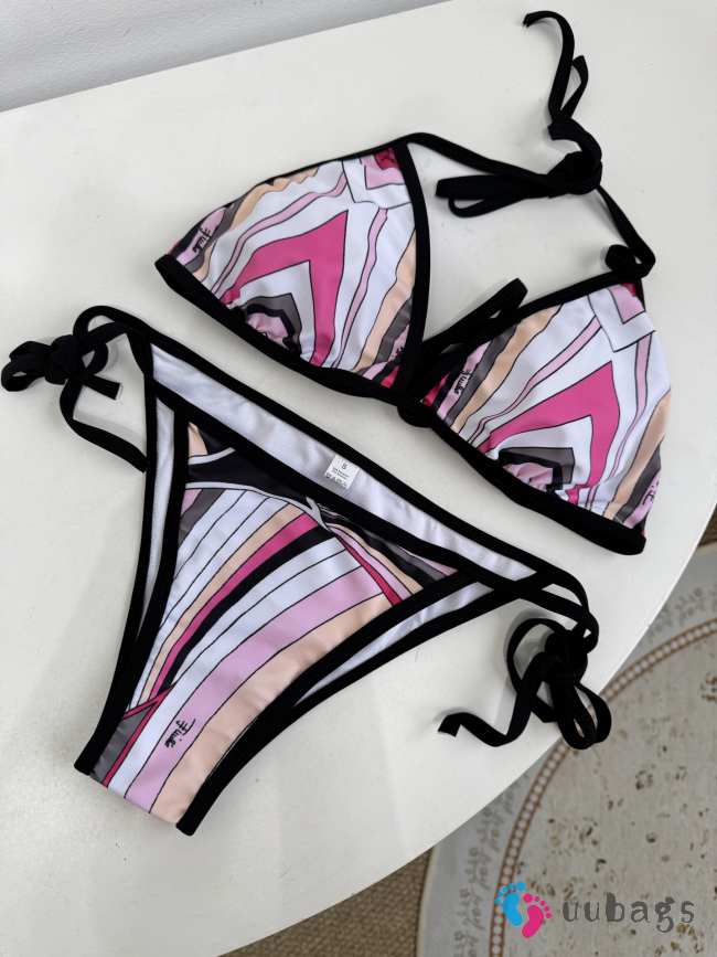 Uubags Pucci Iride-Print Triangle Bikini In Pink - 1