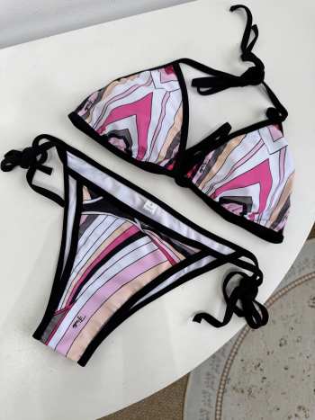 Uubags Pucci Iride-Print Triangle Bikini In Pink