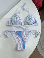 Uubags Pucci Iride-Print Triangle Bikini In White - 1