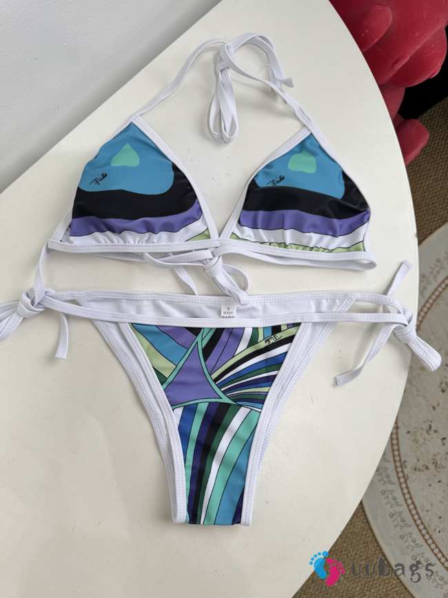 Uubags Pucci Iride-Print Triangle Bikini In Blue 01 - 1