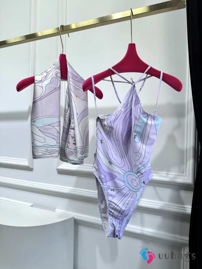 Uubags Pucci Print Bikini Set with Matching Silk Cover-Up - 1