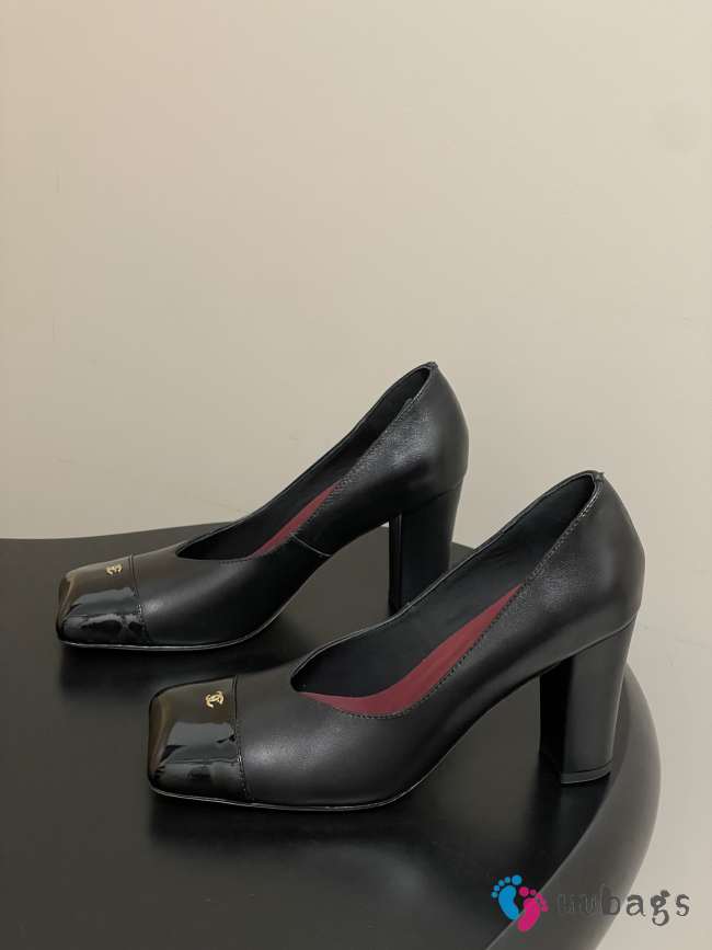 Uubags Chanel High Heels Glossy Sheepskin & Calfskin In Black 9cm - 1