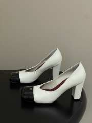Uubags Chanel High Heels Glossy Sheepskin & Calfskin In Black/ White 9cm - 6