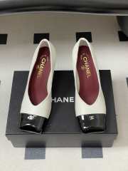 Uubags Chanel High Heels Glossy Sheepskin & Calfskin In Black/ White 9cm - 3