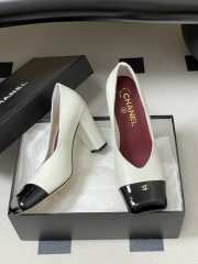 Uubags Chanel High Heels Glossy Sheepskin & Calfskin In Black/ White 9cm - 2